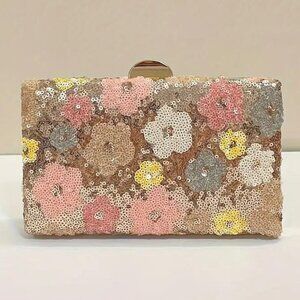 SEQUINED PASTEL FLOWERS BAG